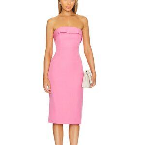NEW Bardot Georgia Midi Dress in Candy Pink Strapless Tube Formal 10
